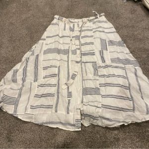 Polo white skirt with blue line pattern, size 14